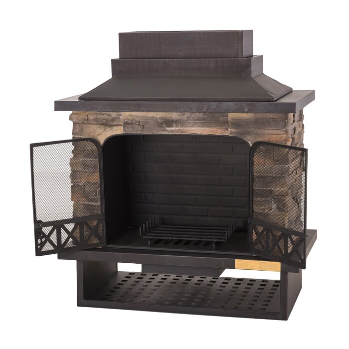 Darby Home Co Pirtle Steel Wood Burning Outdoor Fireplace Reviews